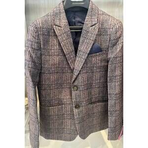 NEW ISAAC MIZRAHI boy's button down blazer in brown